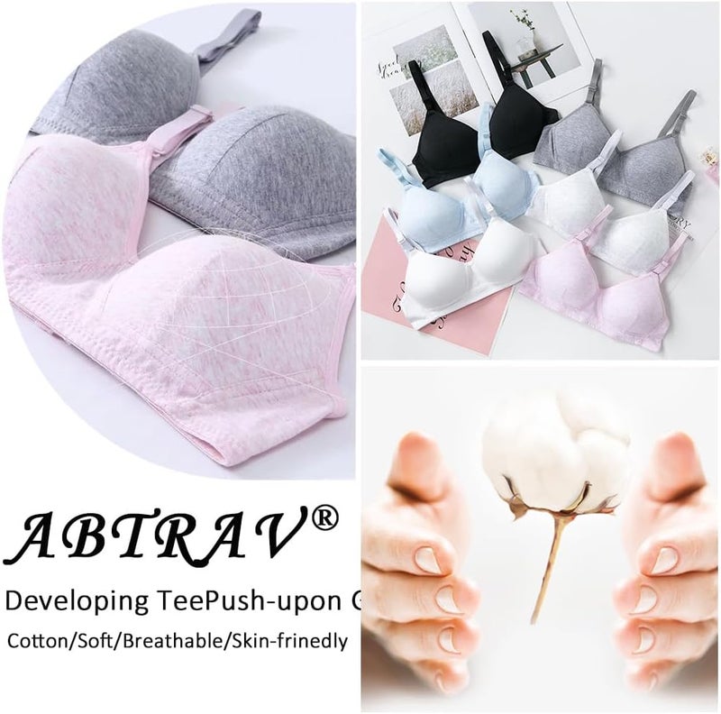ABTRAV Teen Girls Bras Cotton Breathable Underwear Wire Free Training Bralette Sports Bra for 12-18 Years - Image 3